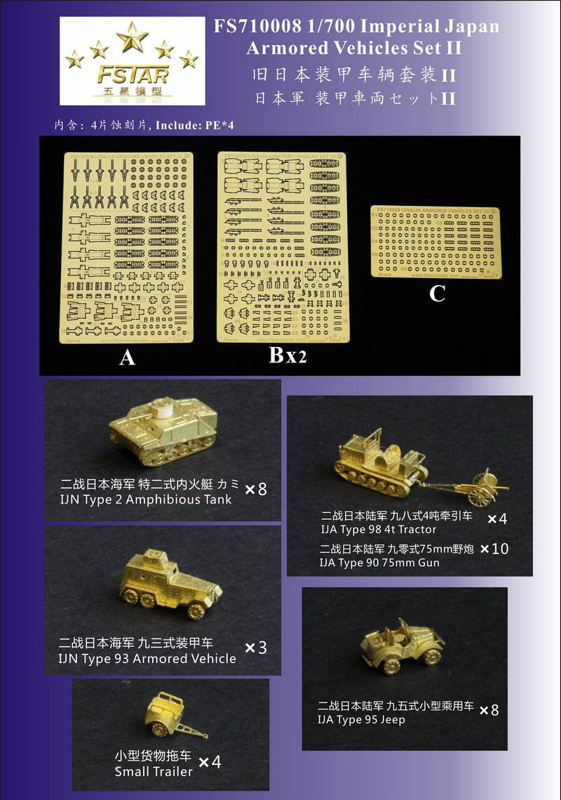 Fivestar PE 1/700 Imperial Japan Armored Vehicles set II FS710008 — detail view 3