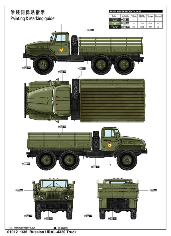 Trumpeter 01012 1/35 Russian URAL-4320 Truck