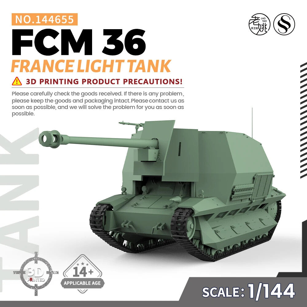 SSMODEL SS144655 1/144 Military Model Kit France FCM 36 Light Tank