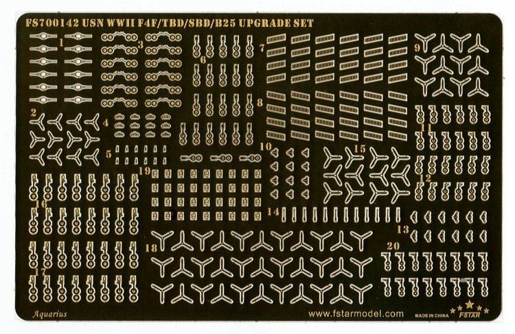 Five Star FS700142 1/700 WWII F4F TBD SBD B25 Upgrade Set