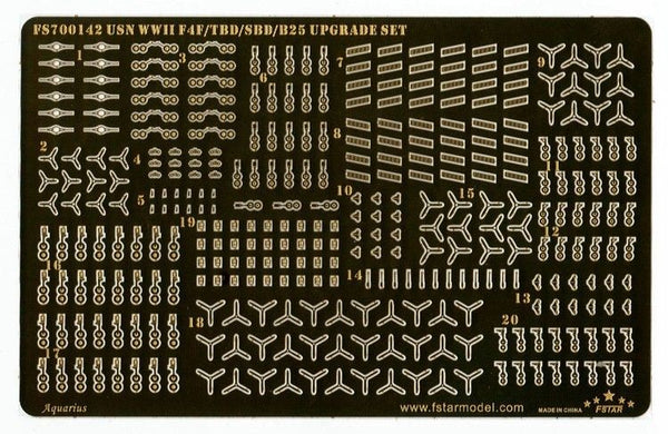 Five Star FS700142 1/700 WWII F4F TBD SBD B25 Upgrade Set