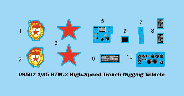 Trumpeter 09502 BTM-3 HIGH SPEED TRENCH DIGGING VEHICLE 1/35 Model Kit