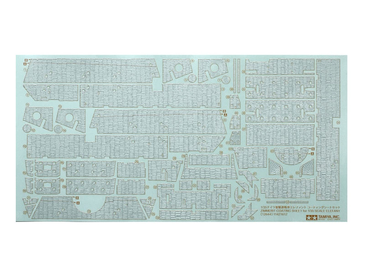 TAMIYA 12644 Zimmerit Coating Sheet Parts Kit Elefant 1/35 Scale — scale model kit