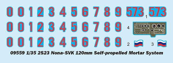 Trumpeter 09559 1/35 2S23 NONO-SVK 120mm SELF-PROPELLED MORTAR SYSTEM Kit