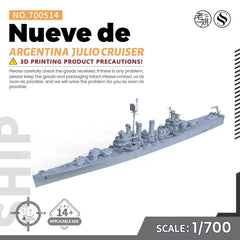 SSMODEL MRY-SFW SSC700514 1/700 Military Model Kit Argentina Nueve de Julio Cruiser