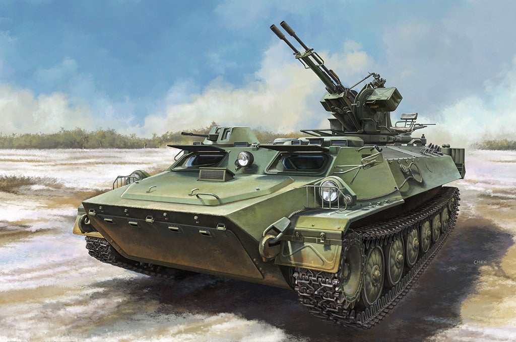 TRUMPETER 09618 1/35 SCALE MT-LB Armored transport vehicle with zu-23-2 Model — scale model kit