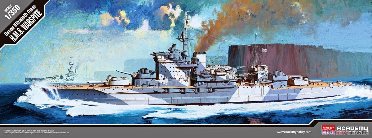 Academy 14105 1/350 HMS Warspite Queen Elizabeth class battleship — scale model kit