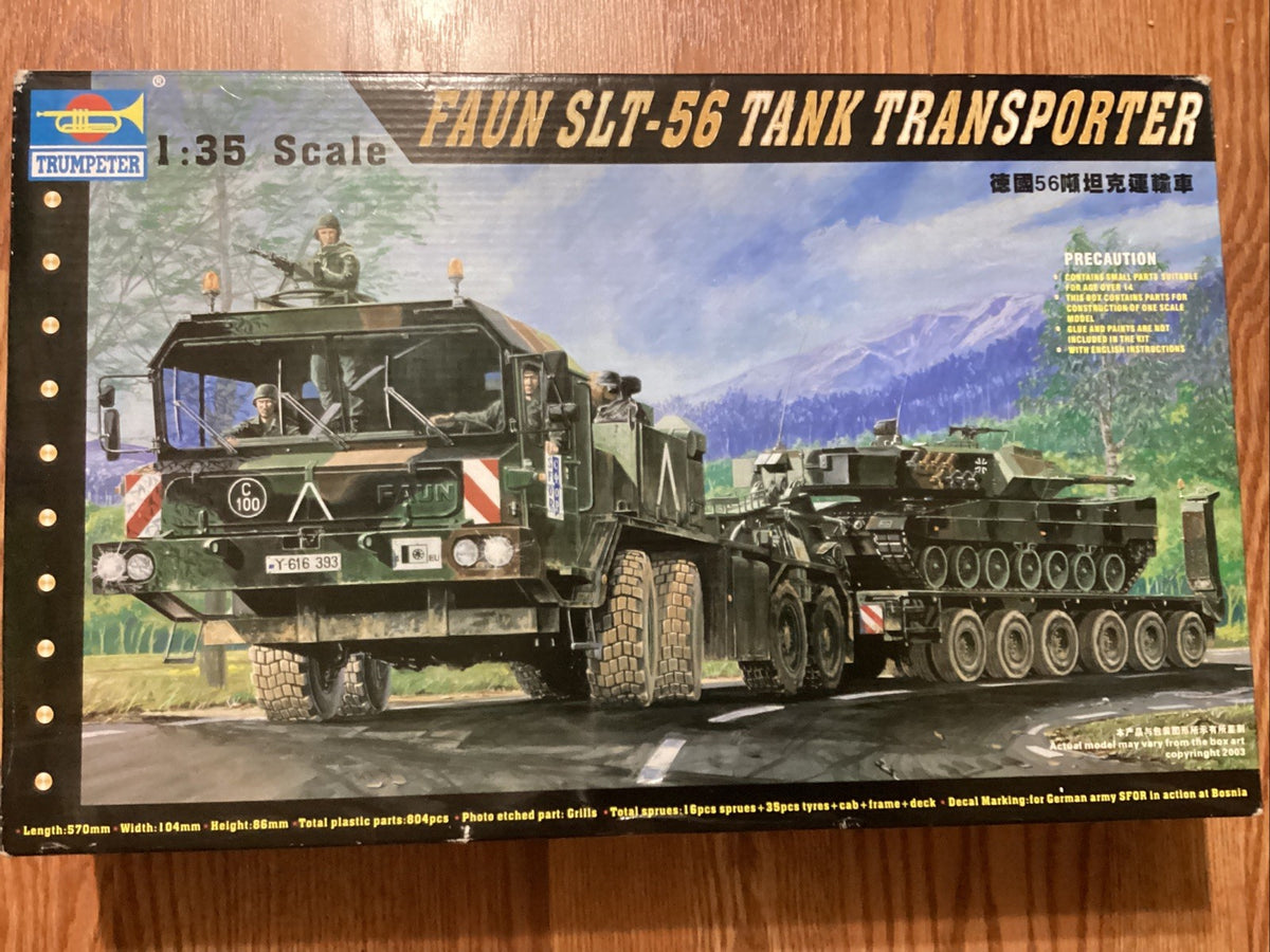 1/35 Kit Trumpeter #00203 FAUN SLT-56 TANK TRANSPORTER New in Open Box — scale model kit