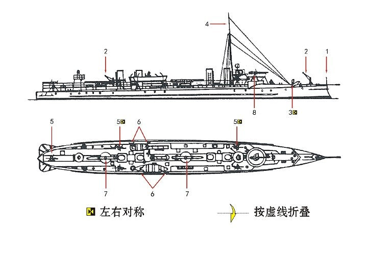 SSMODEL Resin Kit 1/2000 WM04066 Russian Destroyer Trout — detail view 2
