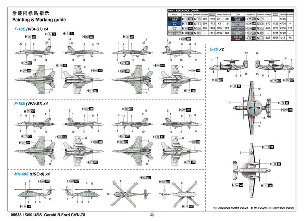 Trumpeter 05638 USS GERALD R.FORD CVN-78 1:350 Model Kit