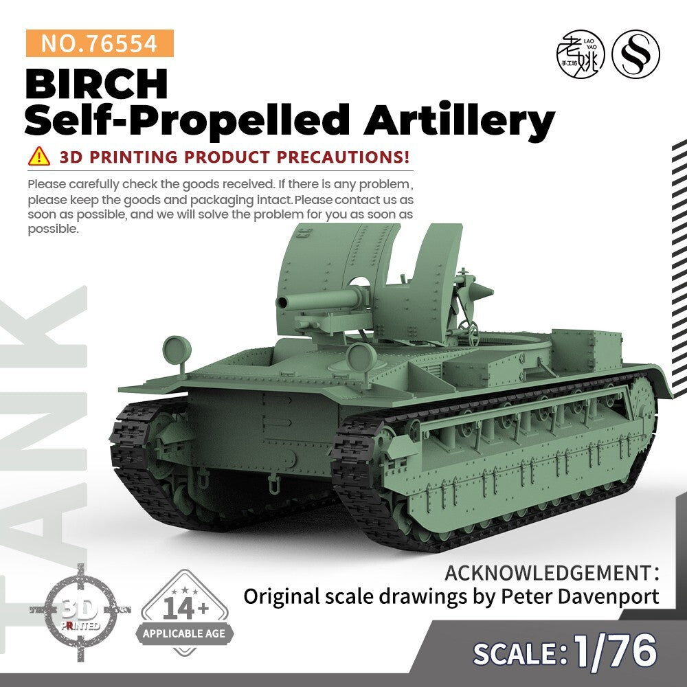 SSMODEL SS76554 1/76 Military Model Kit BIRCH Self-Propelled Artillery