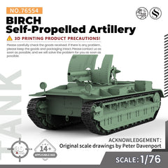 SSMODEL SS76554 1/76 Military Model Kit BIRCH Self-Propelled Artillery