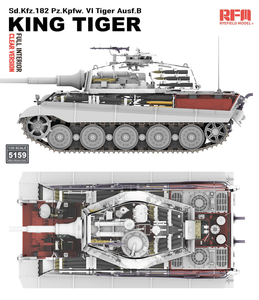 RYE FIELD 5159 1/35 Sd.Kfz.182 Pz.Kpfw.VI Tiger Ausf. B King Tiger Full Interior