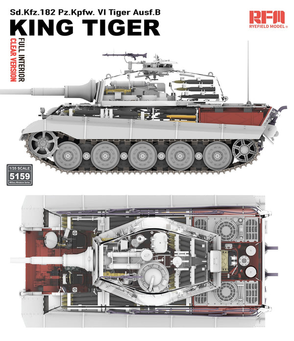 RYE FIELD 5159 1/35 Sd.Kfz.182 Pz.Kpfw.VI Tiger Ausf. B King Tiger Full Interior