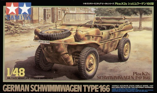 Tamiya 32506 1/48 Military Model Kit VW German Pkw.K2s Schwimmwagen Type 166