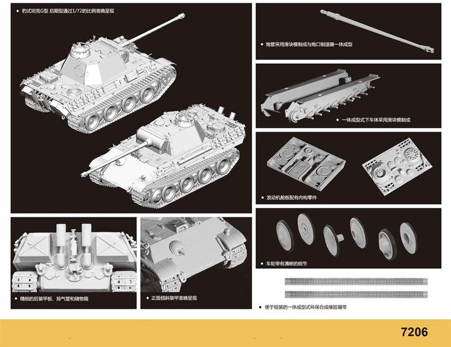 DRAGON 7206 1/72 Scale German Sd.Kfz.171 Panther G Late Version Model Kit