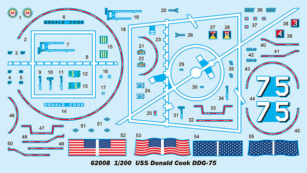 Trumpeter 62008 1/200 USS Donald Cook DDG-75 Destroyer Assembly Model Kit