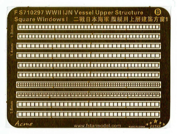 Fivestar PE 1/700 WWII IJN Vessel Upper Structure Square Windows I FS710297