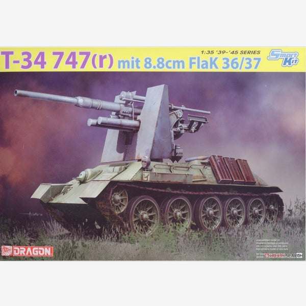 DRAGON 6986 1/35 WWII German T-34 747(r) mit 8.8cm FlaK 36/37 (Plastic model)