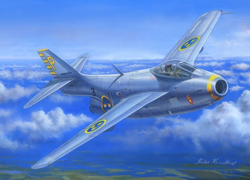 Hobby Boss 1/48 SAAB J-29B Bucket Fighter Warplane 81746 Warcraft Kit Model — scale model kit