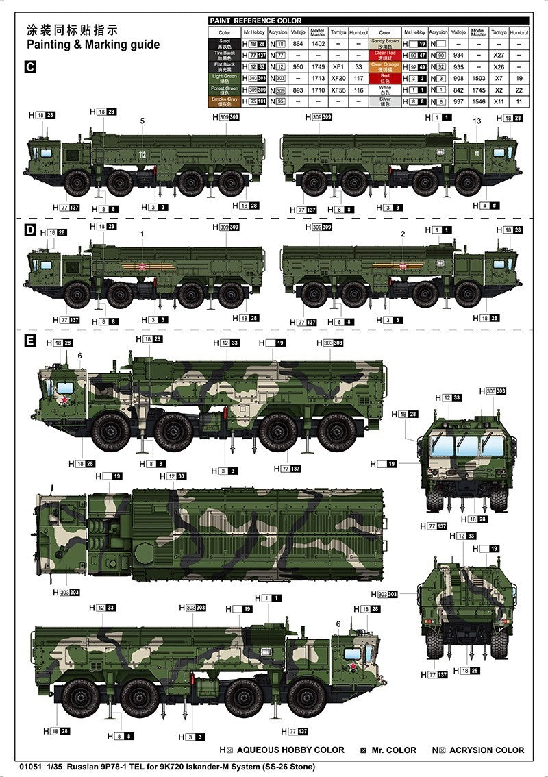 Trumpeter 1/35 01051 Russian 9P78-1 TEL for 9K720 Iskander-M System SS-26 Stone — detail view 5