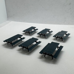 MRY-SFW 1:64 Picnic Table Camping 3D Printed Railway Train Layout Scene 6pcs