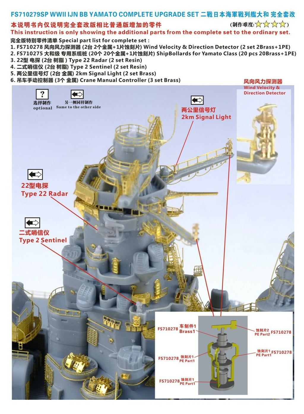 Fivestar 1/700 IJN Battleship Yamato 1945 Final State Upgrade set FS710279SP