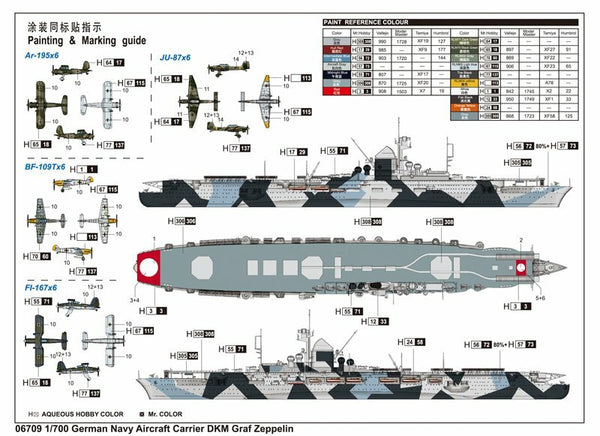 Trumpeter 06709 1/700 German Navy Aircraft Carrier DKM Graf Zeppelin