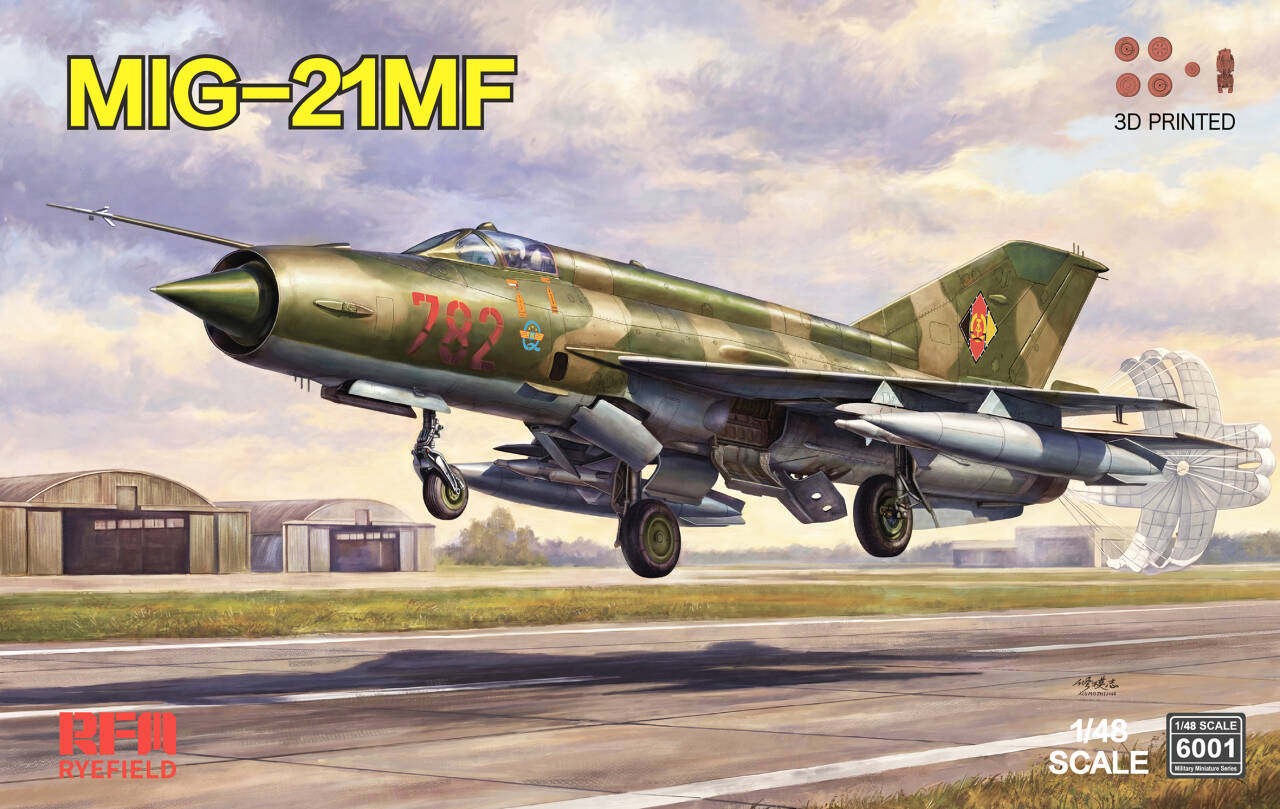 RYE FIELD Model RFM6001 1/48 Soviet MIG-21MF Fighter Precision Assembly Kit — scale model kit