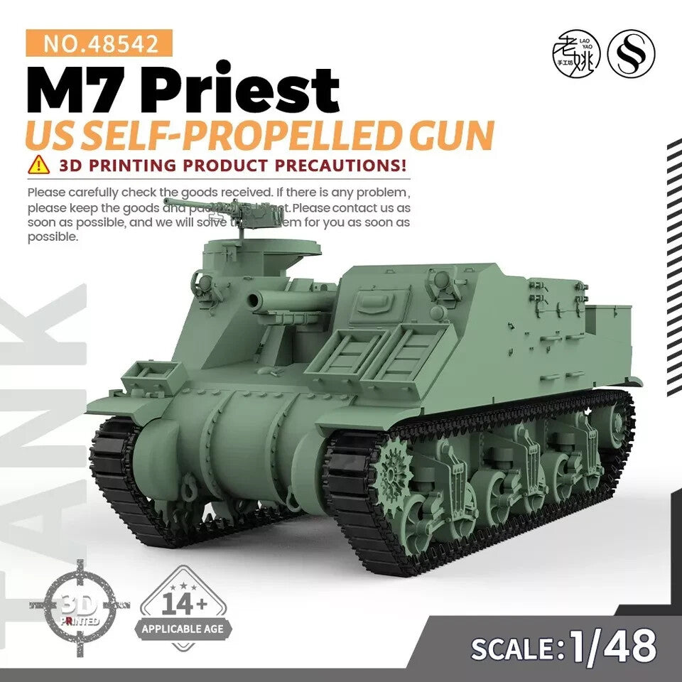 SSMODEL MRY-SFW SS48542 1/48 25mm Military Model Kit US M7 Priest Self-Propelled Gun