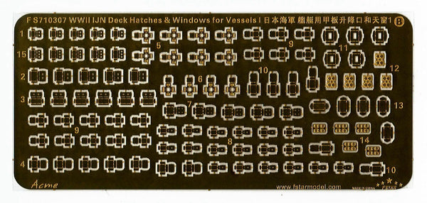 Fivestar FS710307 1/700 WWII IJN Deck Hatches & Windows for Vessels I