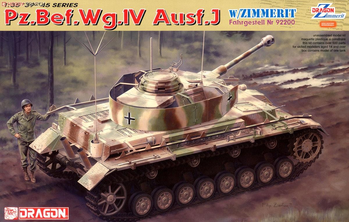 DRAGON MODELS 6823 1/35 PZ.BEF.WG. IV AUSF.J TANK W/ZIMMERIT Plastic model kit