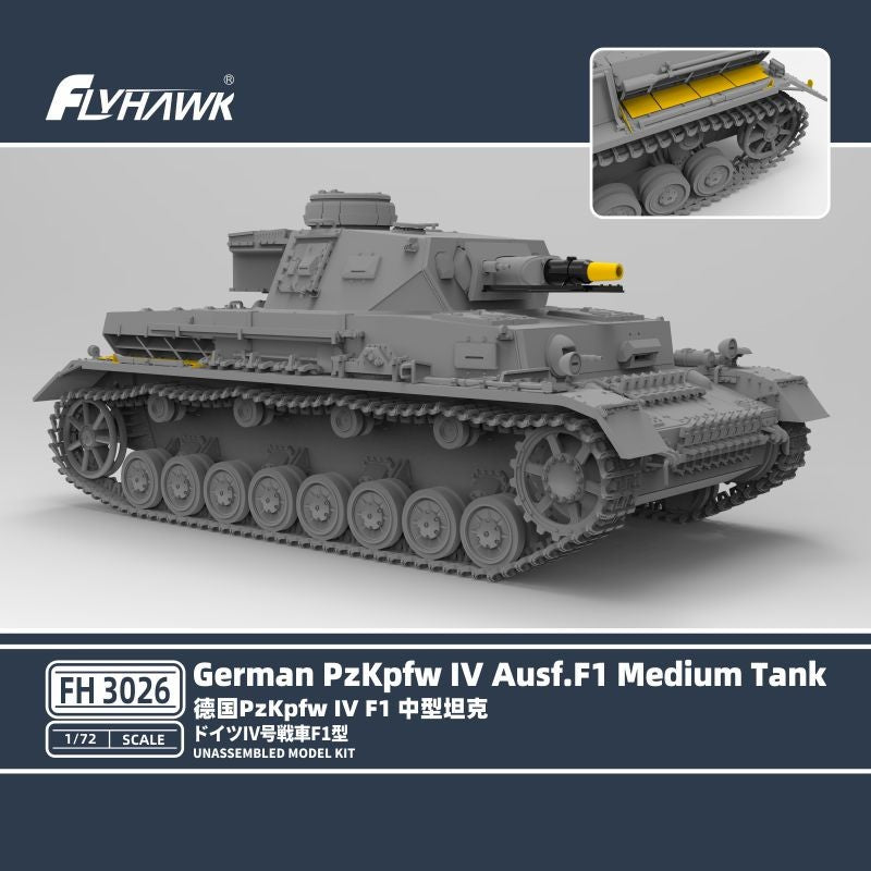 Flyhawk FH3026 1/72 German PzKpfw IV Ausf.F1 Medium Tank Model Kit — detail view 3