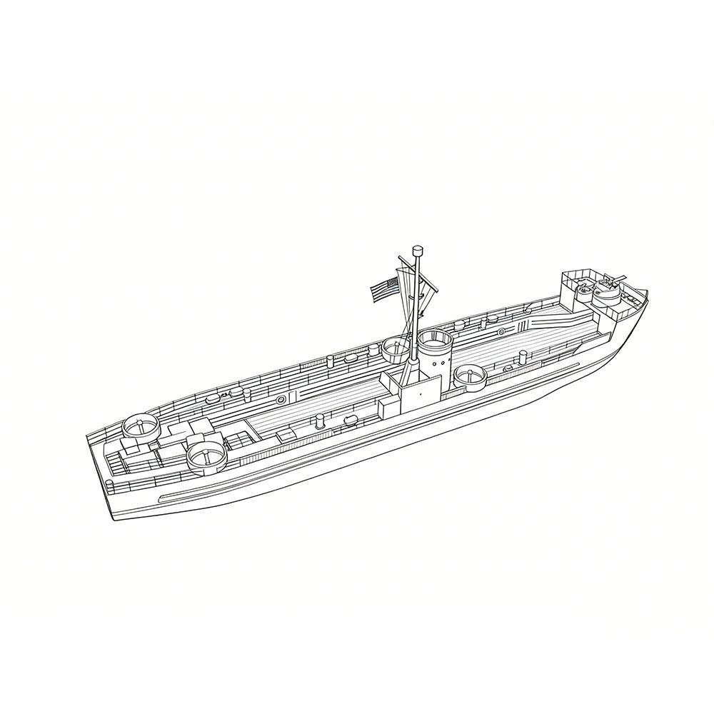 SSMODEL 1/72 Military Model USS LSM 1 Class Landing Ship Medium Full Hull — detail view 2
