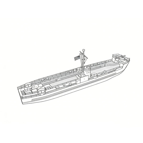 SSMODEL 1/72 Military Model USS LSM 1 Class Landing Ship Medium Full Hull