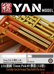 YAN MODEL PE-35172 1/35 Cartridge Case for German 75mm Pak40 (One dozen)