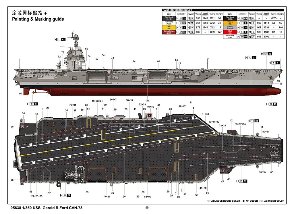 Trumpeter 05638 USS GERALD R.FORD CVN-78 1:350 Model Kit — detail view 5