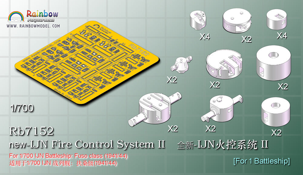 Rainbow Resin RB7152 1/700 new-IJN Fire Control System II [24 Resin parts, 1 PE] — detail view 2