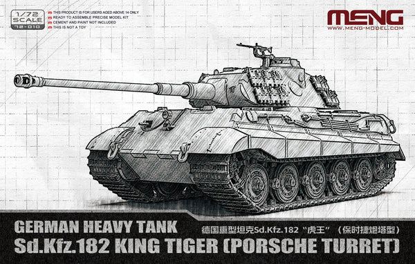 MENG 72-010 1/72 German Heavy Tank Sd.Kfz. 182 King Tiger(Porsche Turret) Kit