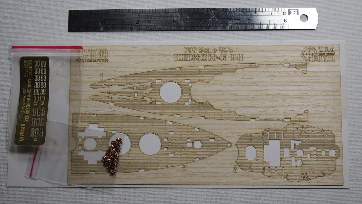 Hunter 1/700 USS TENNESSEE BB-43 1941 wooden deck for Trumpeter 05781 (W70138)