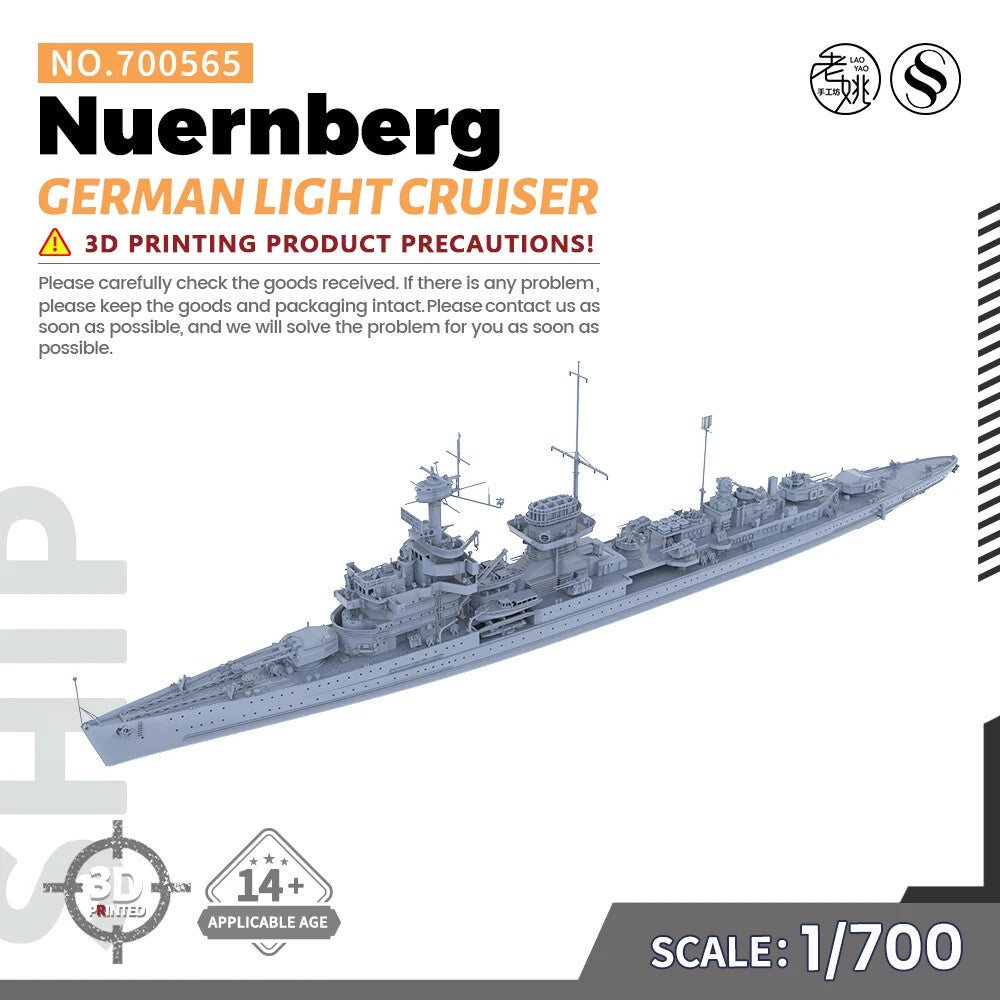 SSMODEL SSC700565 1/700 Military Model Kit German Nuernberg Light Cruiser — scale model kit