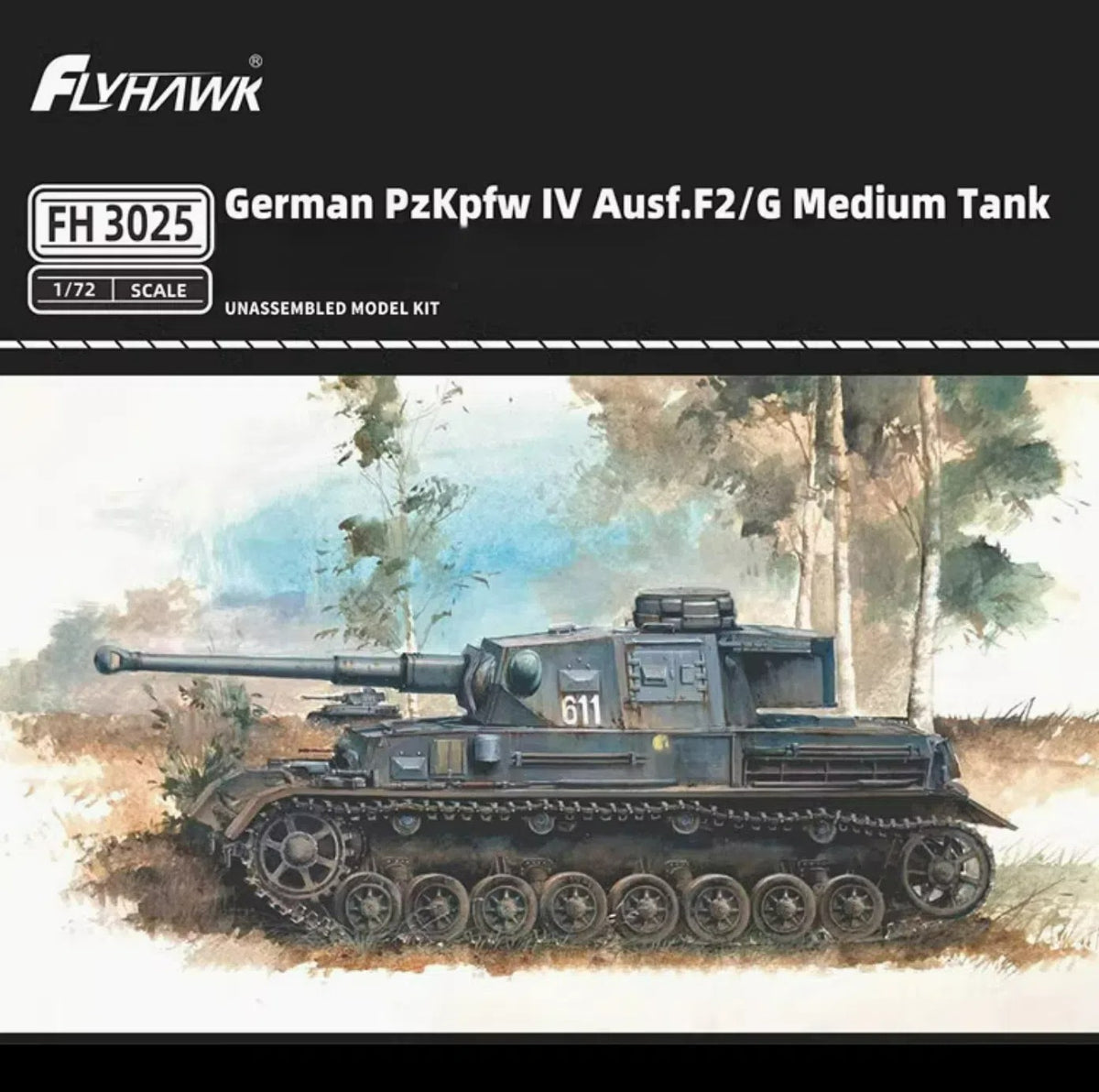 Flyhawk FH3025 1/72 German PzKpfw IV Ausf.F2/G Medium Tank Model Kit — detail view 3