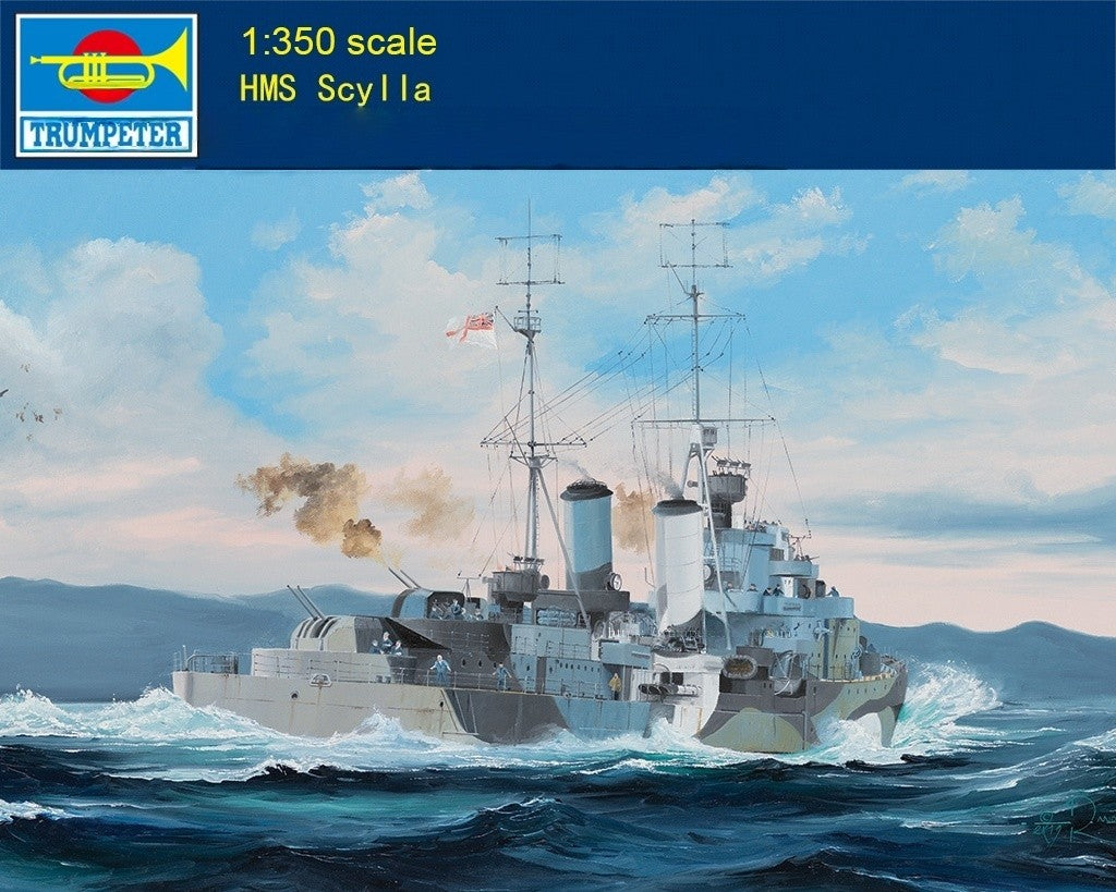 Trumpeter 05368 1:350 Scale HMS Scylla Cruiser Plastic Model Warship Kit — scale model kit