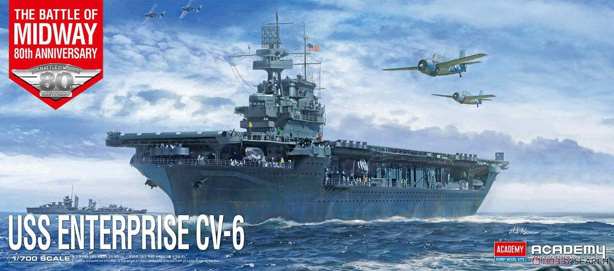Academy Hobby 14409 1/700 USS Enterprise CV-6 Battle of Midway Plastic Model — scale model kit