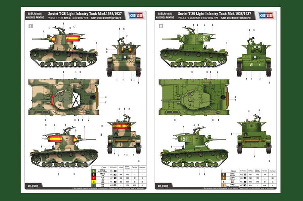 HobbyBoss 83810 1/35 Soviet T-26 Light Infantry Tank Mod.1936/1937