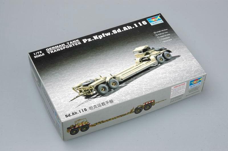 1/72 Scale Trumpeter German Sd.Ah.116 Trailer Car Static Vehicle 07249 Kit Model — scale model kit