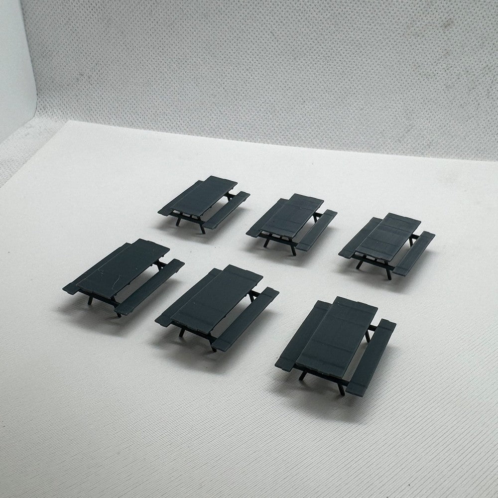 MRY-SFW 1:64 Picnic Table Camping 3D Printed Railway Train Layout Scene 6pcs