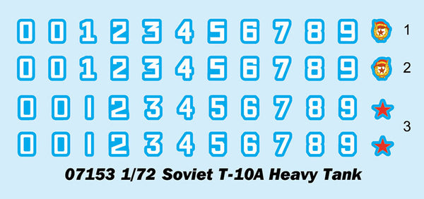 Trumpeter 07153 1/72 Scale Soviet T-10A Heavy Tank model kit