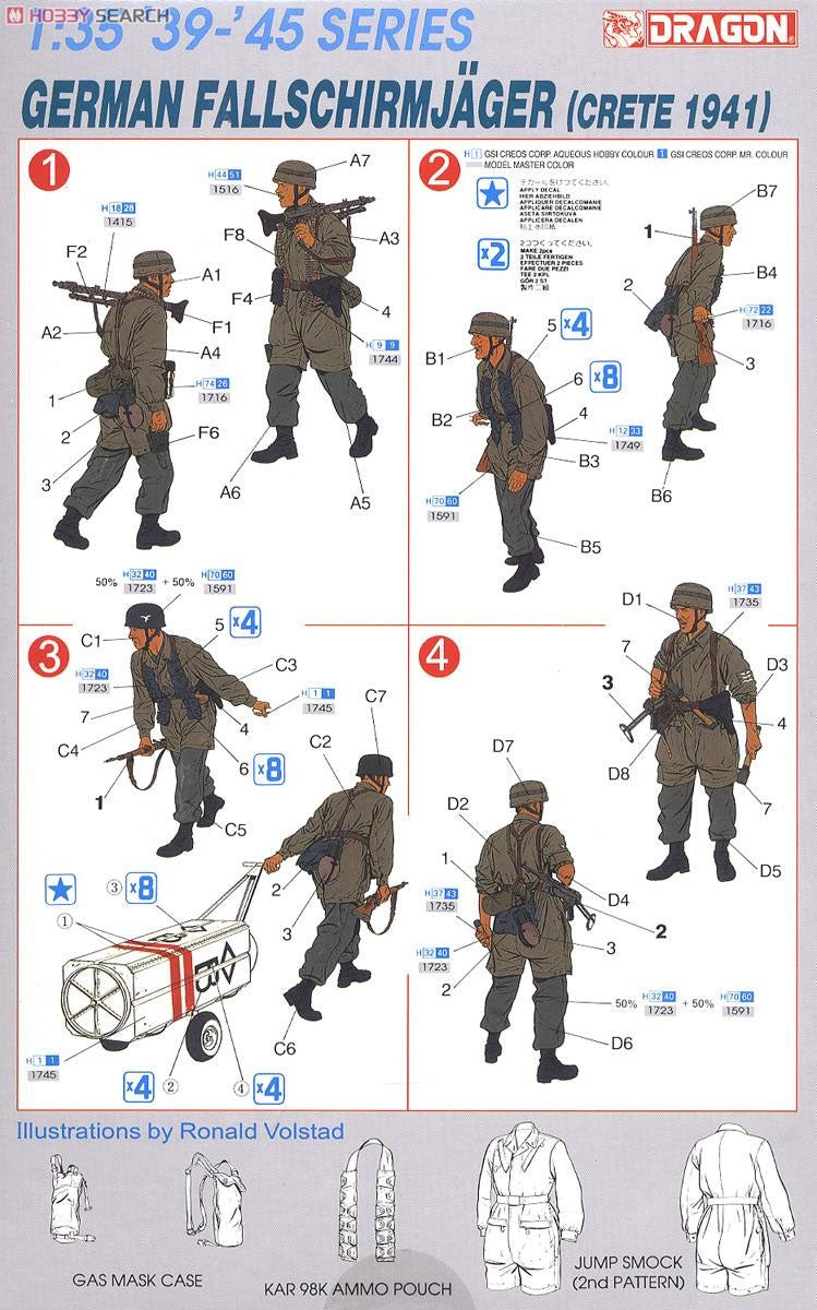 DRAGON 1/35 6070 German Fallschirmjäger (Crete 1941) Assembly Military Model Kit