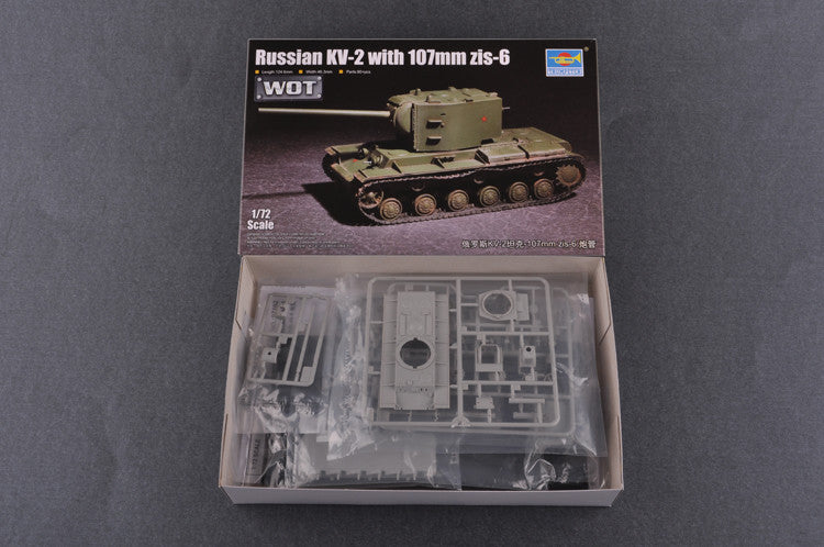 Trumpeter 1/72 07162 Russian KV-2 with 107mm Zis-6 — scale model kit